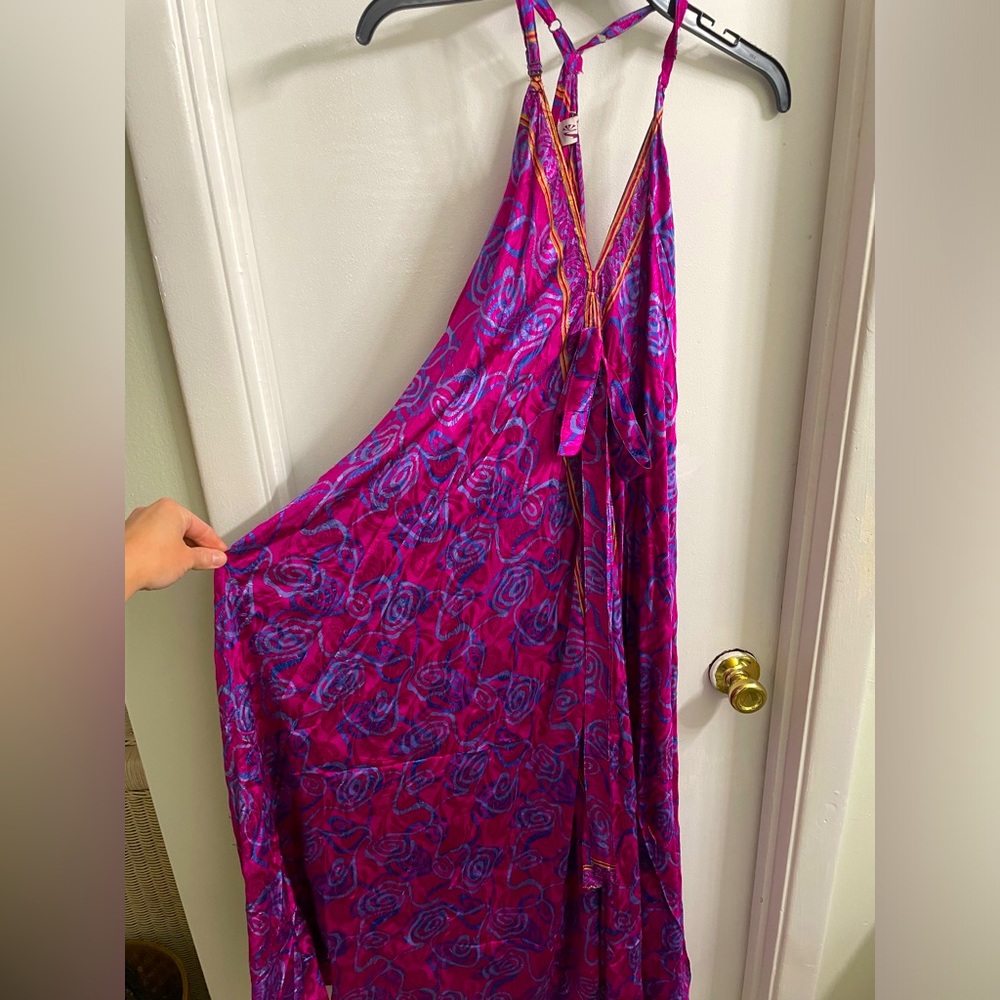 Paths of the Spirit pink and blue vibrant festival dress or cover up